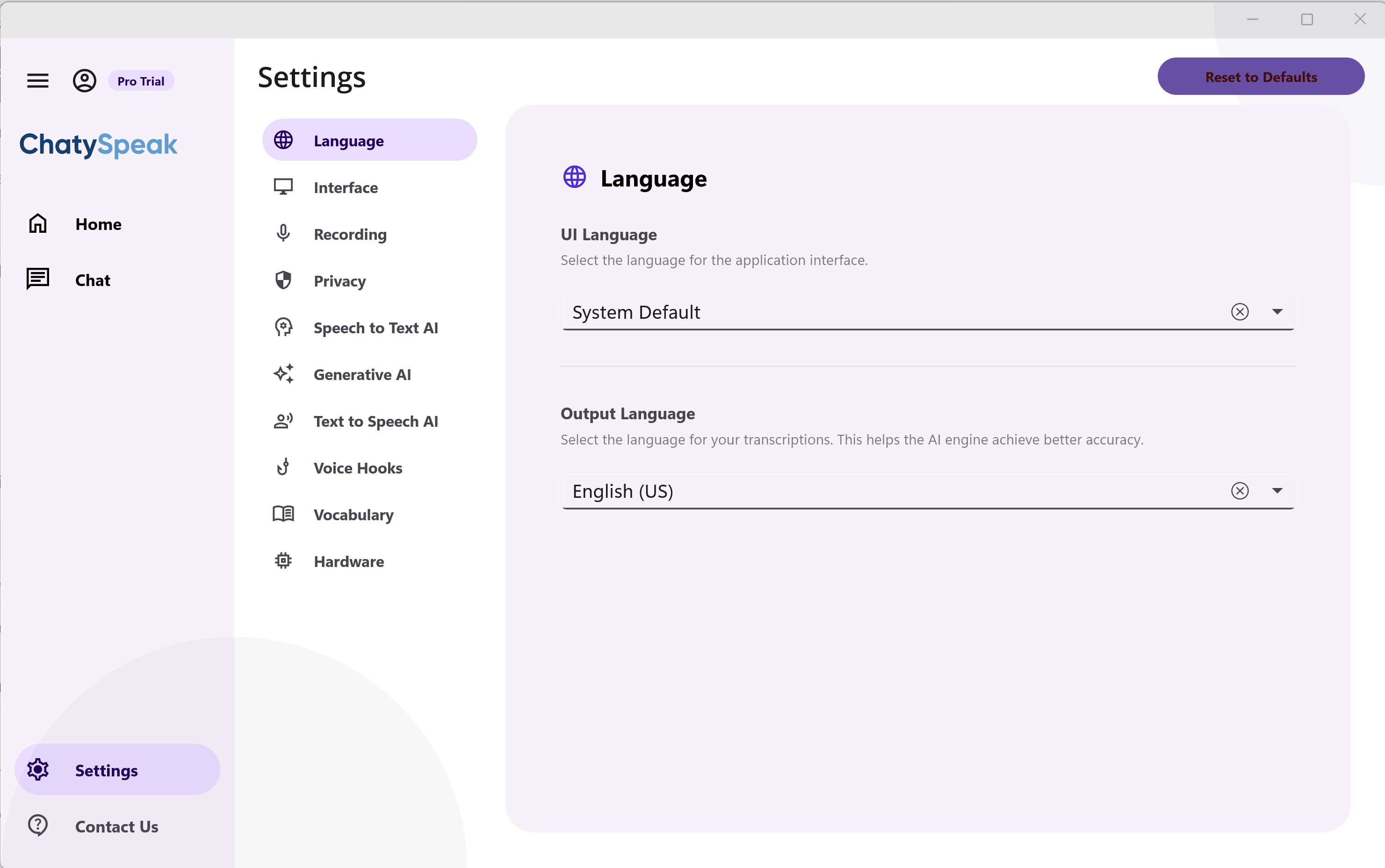 General Settings
